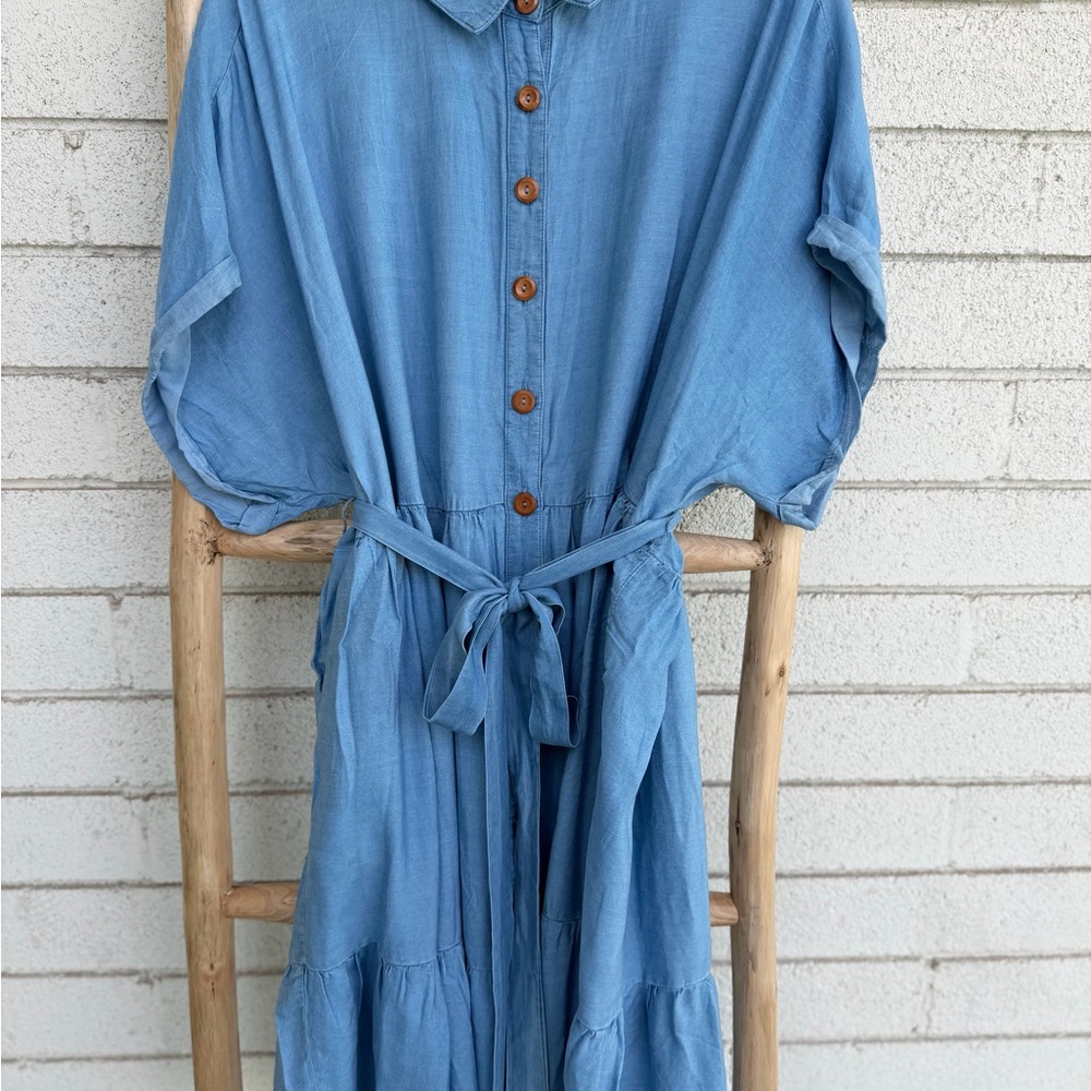 Torrid Light Blue Chambray Shirt Dress